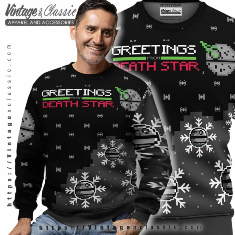 Greetings From Death Star Wars Ugly Christmas Sweater Men Ugly Sweater Greetings From Death Star Wars Ugly Christmas Sweater Men Ugly Sweater