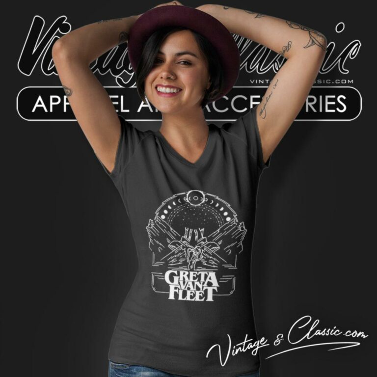 Greta Van Fleet Starcatcher World Tour 2024 V Neck TShirt Greta Van Fleet Starcatcher World Tour 2024 V Neck TShirt