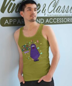 Grimace Happy Birthday Character Funny Shirt 5 Grimace Happy Birthday Character Funny Tank Top Racerback