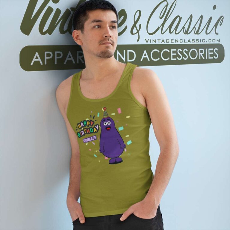 Grimace Happy Birthday Character Funny Tank Top Racerback Grimace Happy Birthday Character Funny Tank Top Racerback