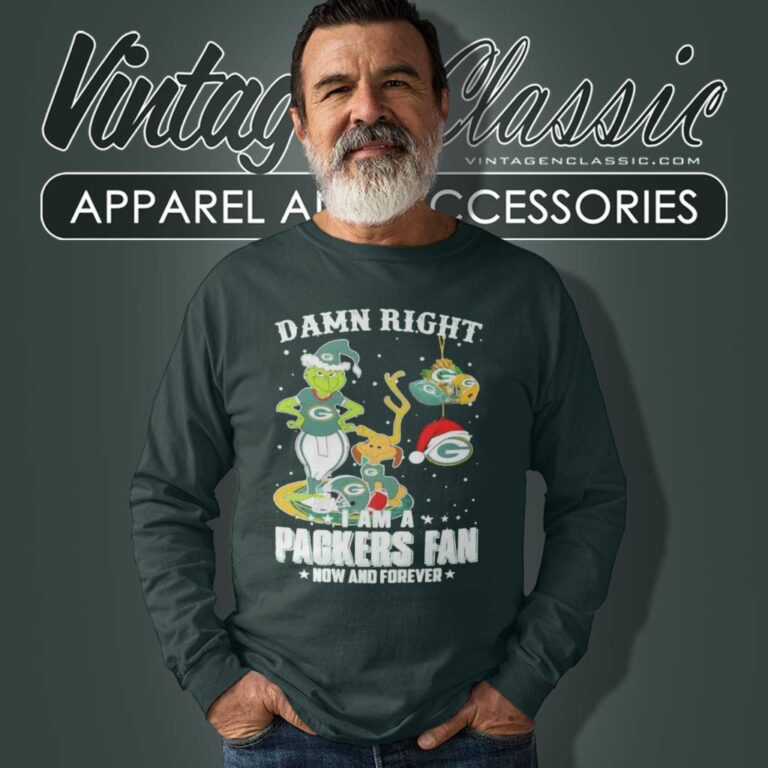 Grinch And Dog Damn Right Packers Fan Santa Christmas Long Sleeve Tee Grinch And Dog Damn Right Packers Fan Santa Christmas Long Sleeve Tee