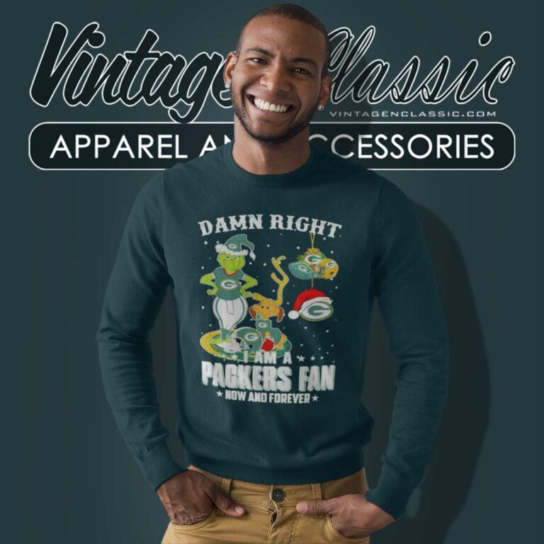 Grinch And Dog Damn Right Packers Fan Santa Christmas Sweatshirt Grinch And Dog Damn Right Packers Fan Santa Christmas Sweatshirt