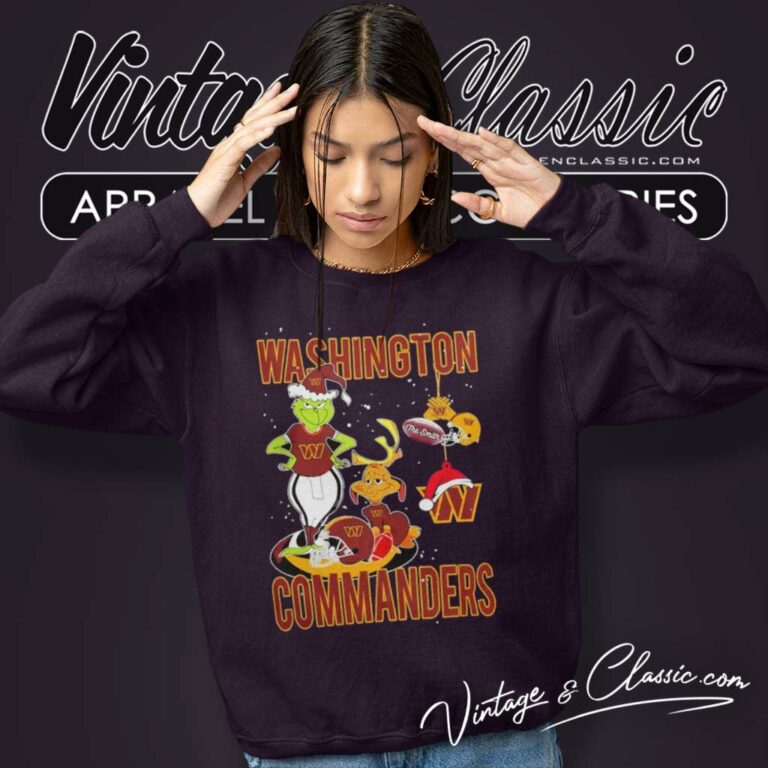 Grinch And Dog Washington Commanders Santa Christmas Sweatshirt Grinch And Dog Washington Commanders Santa Christmas Sweatshirt