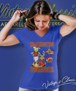Grinch And Dog Washington Commanders Santa Christmas Shirt 4 Grinch And Dog Washington Commanders Santa Christmas V Neck TShirt
