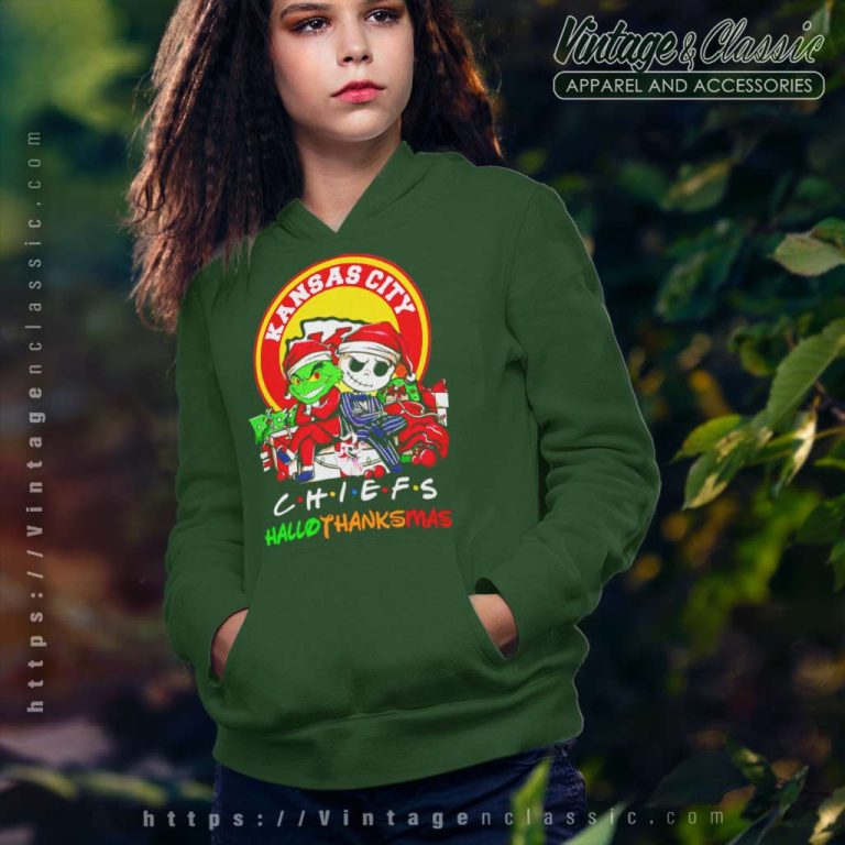 Grinch And Jack Skellington Kansas City Chiefs Hallothankmas Hoodie Grinch And Jack Skellington Kansas City Chiefs Hallothankmas Hoodie