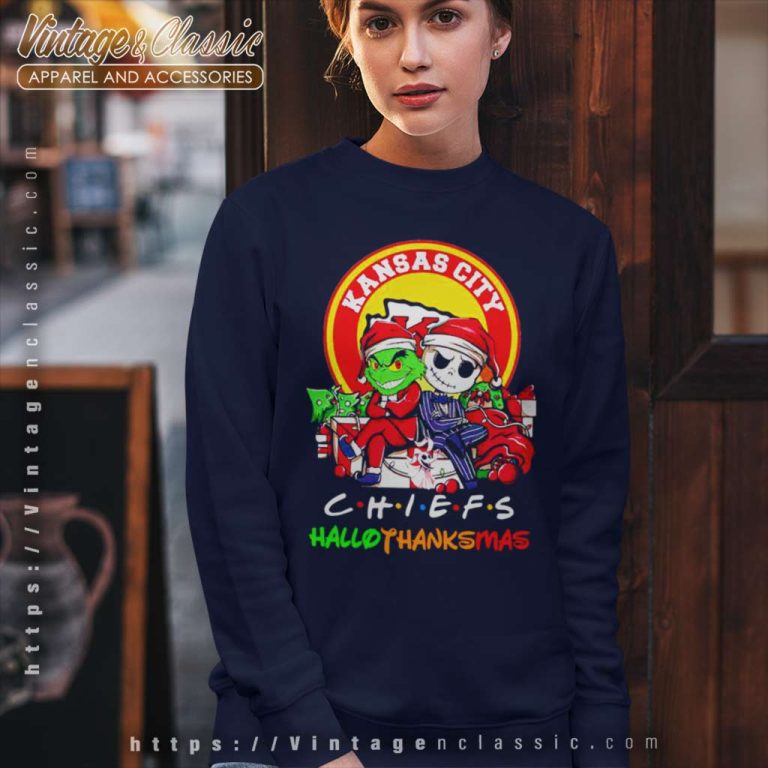 Grinch And Jack Skellington Kansas City Chiefs Hallothankmas Sweatshirt Grinch And Jack Skellington Kansas City Chiefs Hallothankmas Sweatshirt