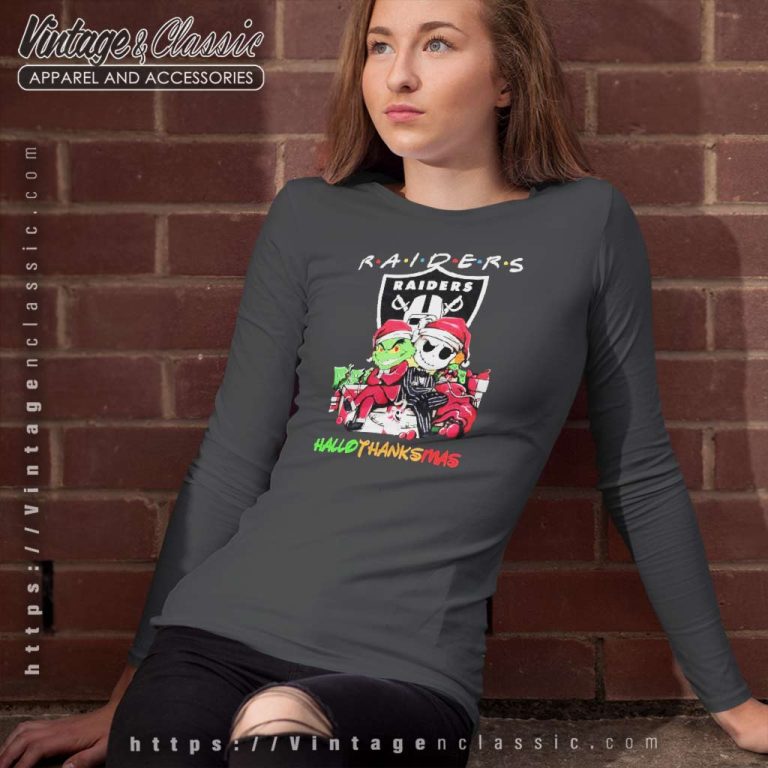 Grinch And Jack Skellington Las Vegas Raiders Hallo Thank Mas Long Sleeve Tee Grinch And Jack Skellington Las Vegas Raiders Hallo Thank Mas Long Sleeve Tee