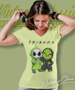 Grinch And Jack Skellington V Neck TShirt