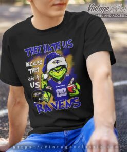 Grinch Baltimore Ravens Christmas Shirt They Hate Us Because They Aint Us T shirt