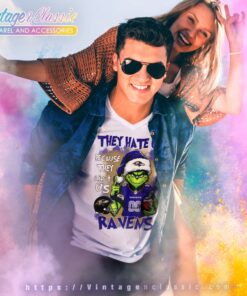 Grinch Baltimore Ravens Christmas Shirt They Hate Us Because They Aint Us V Neck TShirt