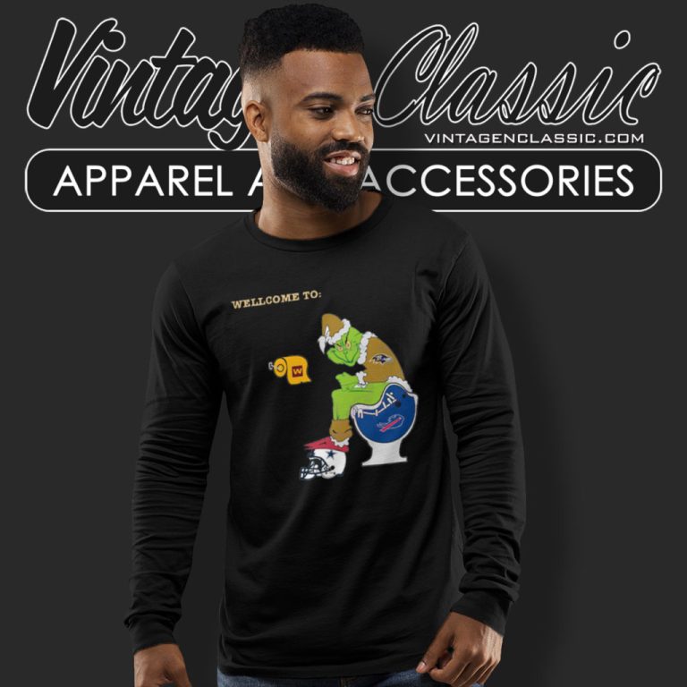 Grinch Baltimore Ravens Shit On Buffalo Bills Funny Christmas Long Sleeve Tee Grinch Baltimore Ravens Shit On Buffalo Bills Funny Christmas Long Sleeve Tee