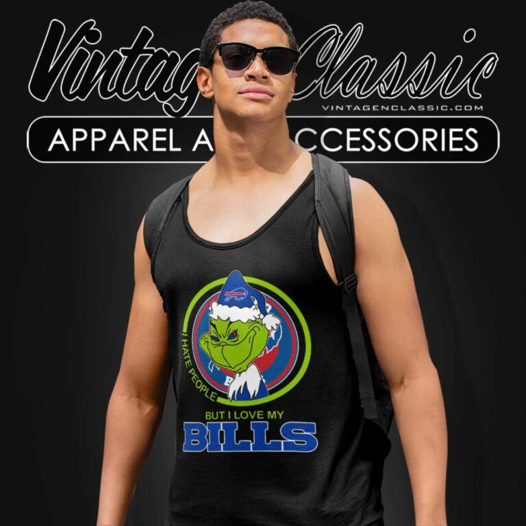 Grinch Buffalo Bills I Hate People Tank Top Racerback Grinch Buffalo Bills I Hate People Tank Top Racerback