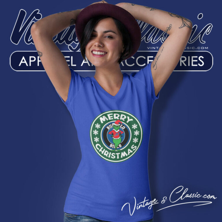 Grinch Buffalo Bills Merry Christmas V Neck TShirt 1 Grinch Buffalo Bills Merry Christmas V Neck TShirt 1