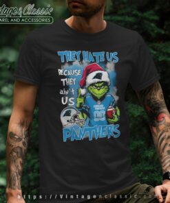 Grinch Carolina Panthers Christmas Shirt They Hate Us Because They Aint Us T shirt
