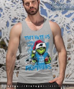 Grinch Carolina Panthers Christmas Shirt They Hate Us Because They Aint Us Tank Top Racerback