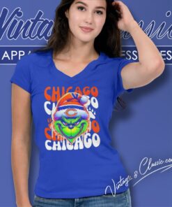 Grinch Chicago Bears Christmas V Neck TShirt