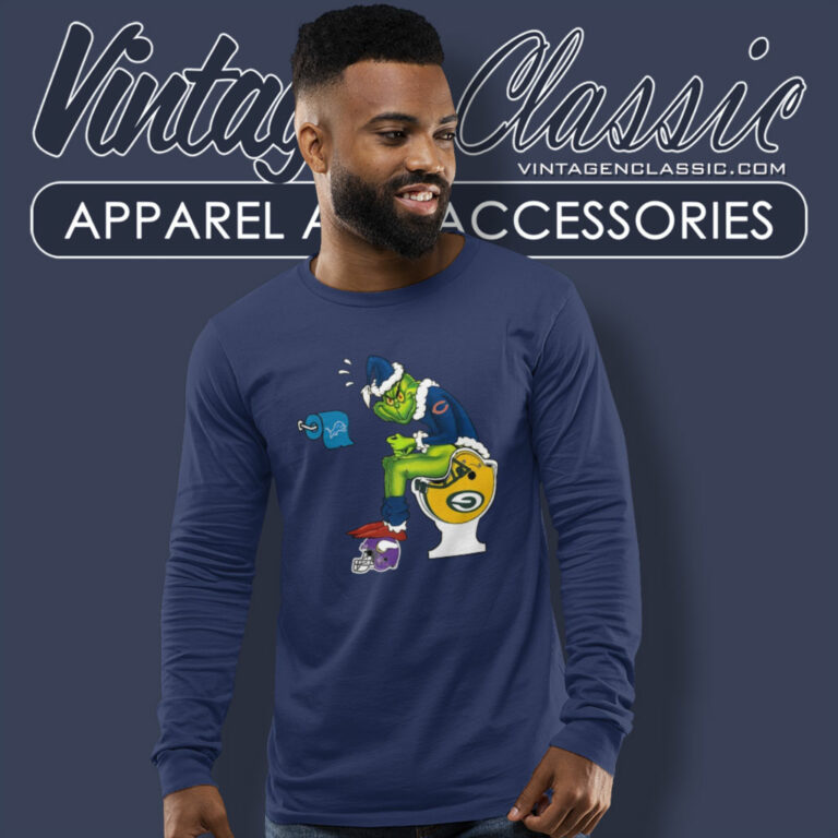 Grinch Chicago Bears Toilet Long Sleeve Tee Grinch Chicago Bears Toilet Long Sleeve Tee
