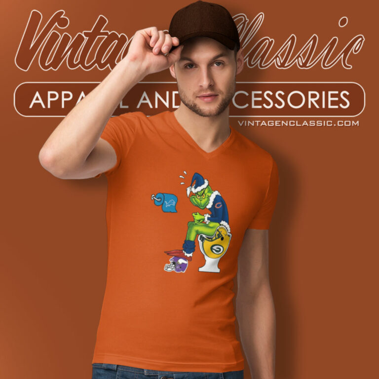Grinch Chicago Bears Toilet V Neck TShirt Grinch Chicago Bears Toilet V Neck TShirt