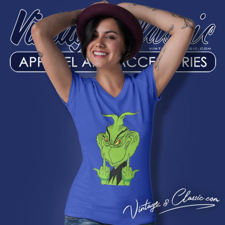 Grinch Christmas Fck Funny V Neck TShirt Grinch Christmas Fck Funny V Neck TShirt