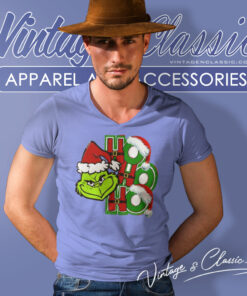 Grinch Christmas Ho Ho Ho V Neck TShirt