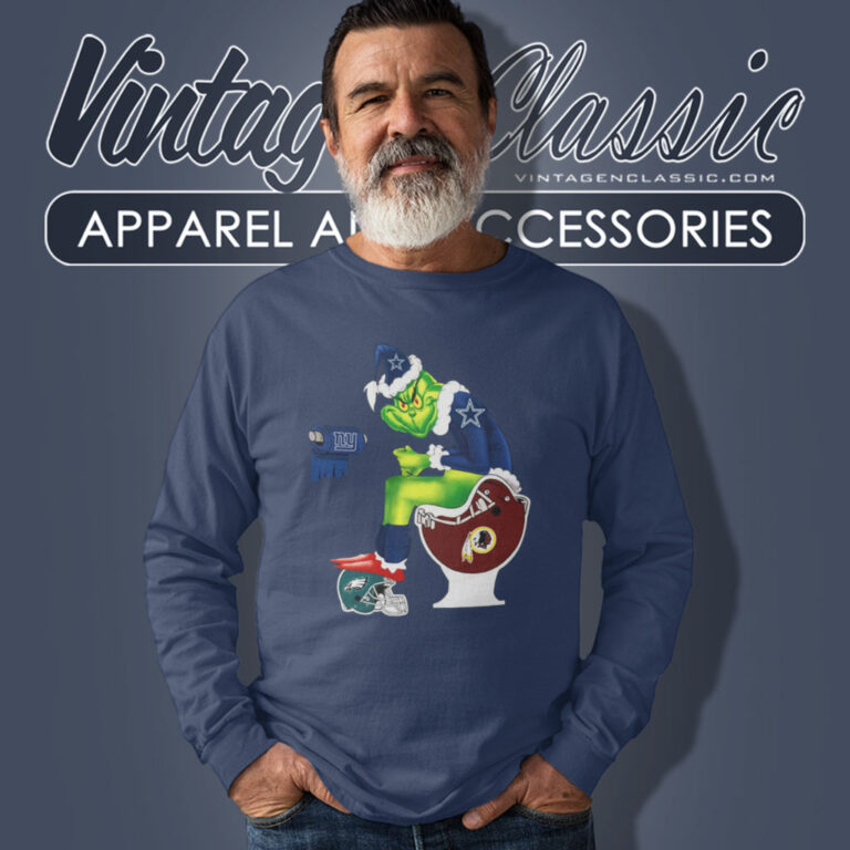 Grinch Dallas Cowboys Toilet Long Sleeve Tee Grinch Dallas Cowboys Toilet Long Sleeve Tee