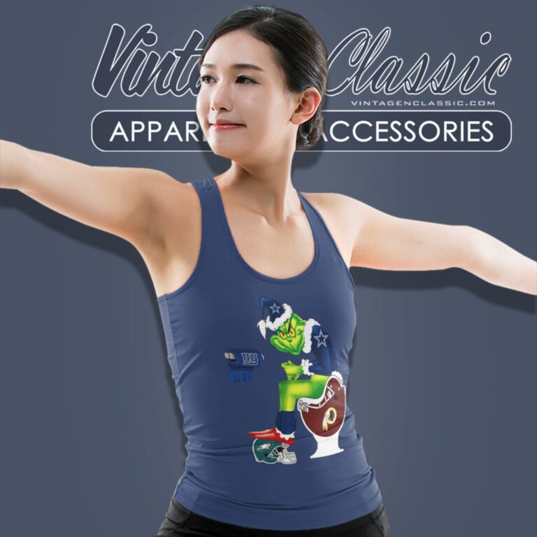 Grinch Dallas Cowboys Toilet Tank Top Racerback Grinch Dallas Cowboys Toilet Tank Top Racerback