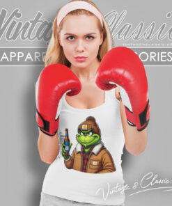 Grinch Drinking Beer Bud Light Tank Top Racerback