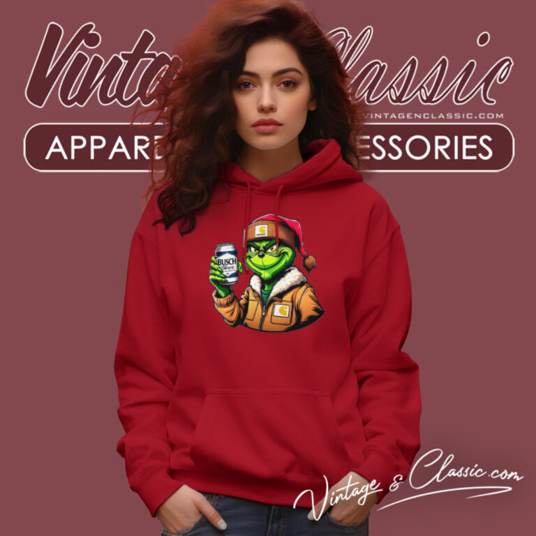 Grinch Drinking Beer Busch Light Hoodie 1 Grinch Drinking Beer Busch Light Hoodie 1