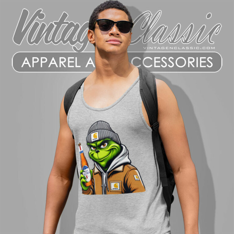 Grinch Drinking Beer Michelob Ultra Tank Top Racerback Grinch Drinking Beer Michelob Ultra Tank Top Racerback