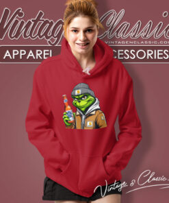 Grinch Drinking Beer Pabst Blue Ribbon Hoodie