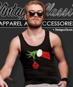 Grinch Hand Holding Lawyer Ornat Christmas Tank Top Racerback