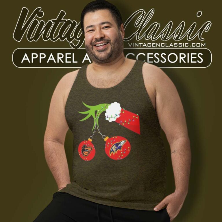 Grinch Hand Holding Orioles And Ravens Tank Top Racerback Grinch Hand Holding Orioles And Ravens Tank Top Racerback