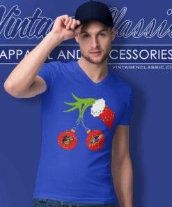 Grinch Hand Holding Orioles And Ravens Shirt 1 Grinch Hand Holding Orioles And Ravens V Neck TShirt