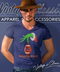 Grinch Hand Stole Dallas Cowboys Xmas Shirt 5 Grinch Hand Stole Dallas Cowboys Xmas V Neck TShirt