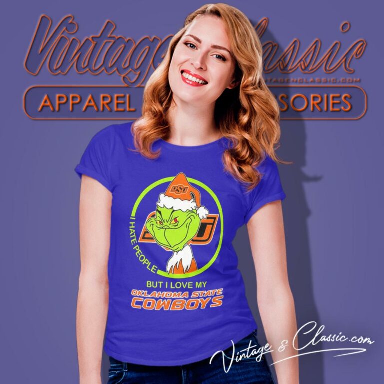 Grinch Hat Santa I Hate People But I Love My Oklahoma State Cowboys Women T Shirt Grinch Hat Santa I Hate People But I Love My Oklahoma State Cowboys Women T Shirt