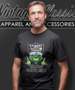 Grinch Hat Santa Las Vegas Raiders Middle Finger Haters Gonna Hate T Shirt