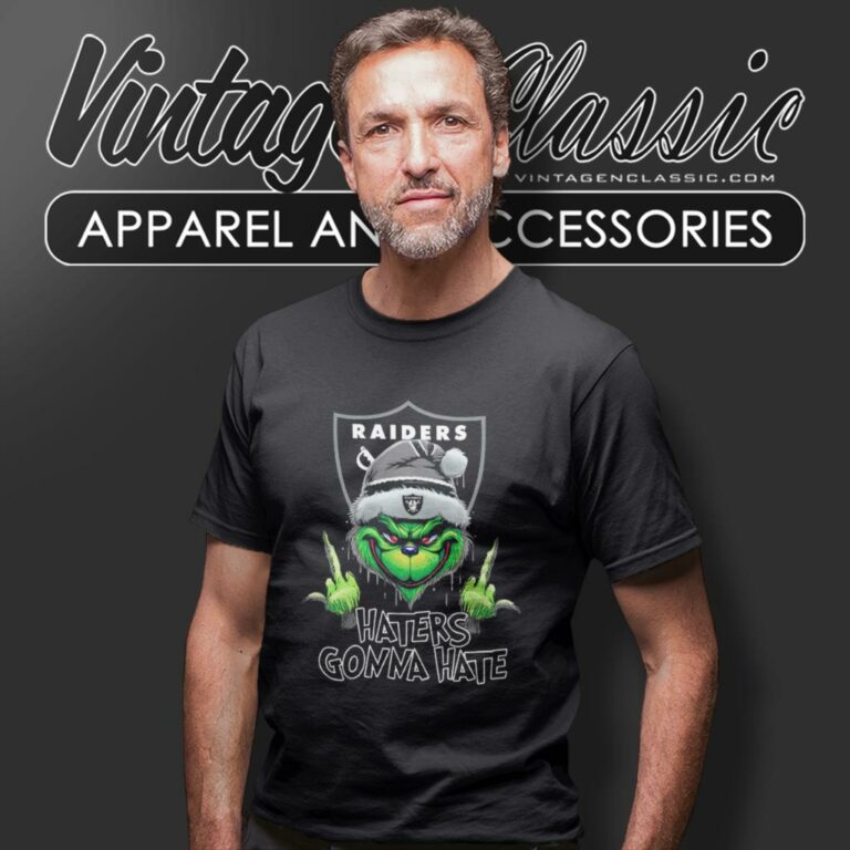 Grinch Hat Santa Las Vegas Raiders Middle Finger Haters Gonna Hate T Shirt Grinch Hat Santa Las Vegas Raiders Middle Finger Haters Gonna Hate T Shirt