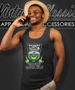 Grinch Hat Santa Las Vegas Raiders Middle Finger Haters Gonna Hate Tank Top Racerback