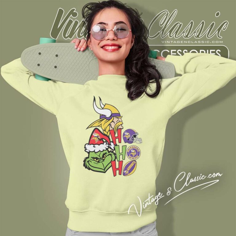 Grinch Ho Ho Ho Minnesota Vikings Sweatshirt Grinch Ho Ho Ho Minnesota Vikings Sweatshirt