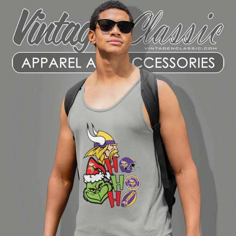Grinch Ho Ho Ho Minnesota Vikings Tank Top Racerback Grinch Ho Ho Ho Minnesota Vikings Tank Top Racerback