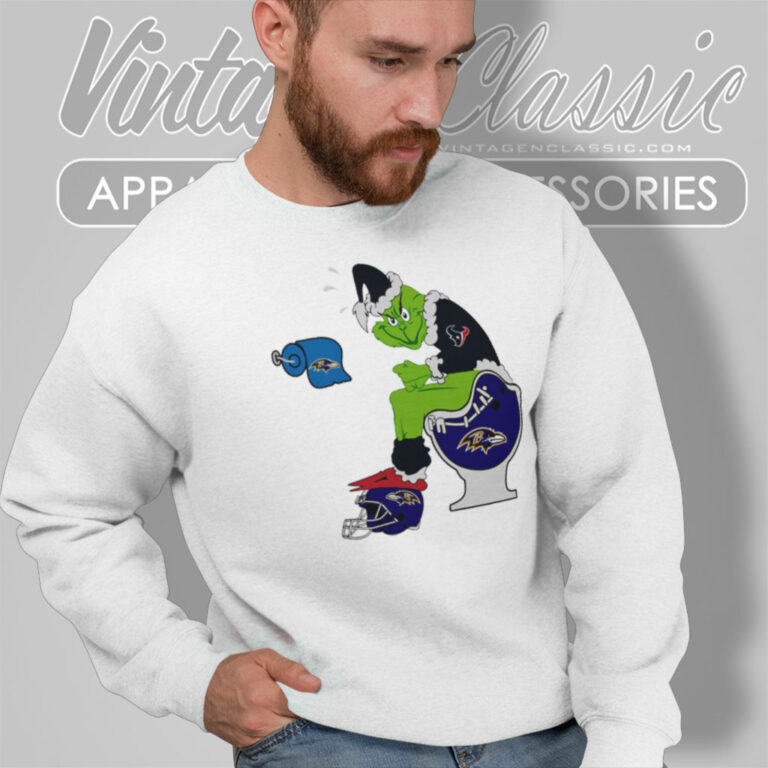 Grinch Houston Texans Toilet Baltimore Ravens Sweatshirt Grinch Houston Texans Toilet Baltimore Ravens Sweatshirt