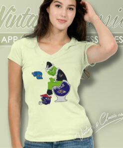 Grinch Houston Texans Toilet Baltimore Ravens V Neck TShirt