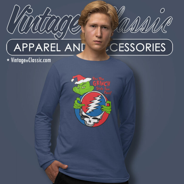 Grinch Hug Grateful Dead Logo Long Sleeve Tee Grinch Hug Grateful Dead Logo Long Sleeve Tee