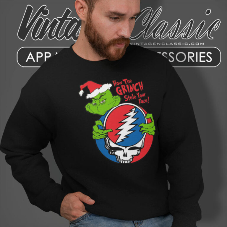 Grinch Hug Grateful Dead Logo Sweatshirt Grinch Hug Grateful Dead Logo Sweatshirt