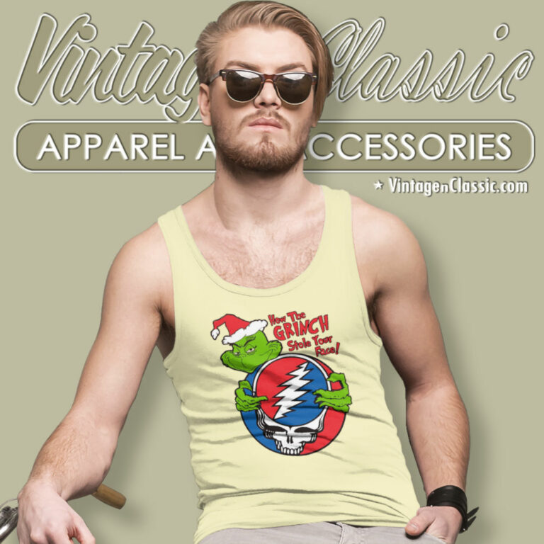 Grinch Hug Grateful Dead Logo Tank Top Racerback Grinch Hug Grateful Dead Logo Tank Top Racerback