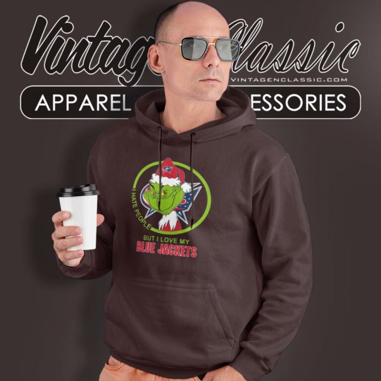 Grinch I Hate People But I Love My Columbus Blue Jackets Hoodie Grinch I Hate People But I Love My Columbus Blue Jackets Hoodie