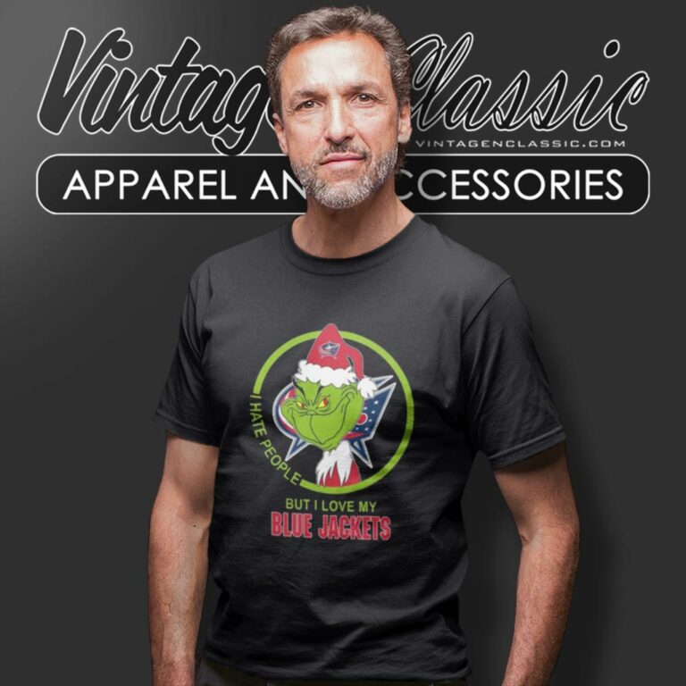 Grinch I Hate People But I Love My Columbus Blue Jackets T Shirt Grinch I Hate People But I Love My Columbus Blue Jackets T Shirt