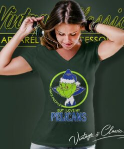 Grinch I Hate People But I Love My New Orleans Pelicans V Neck TShirt