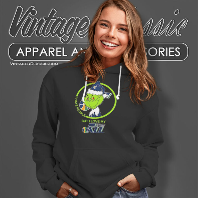 Grinch I Hate People But I Love My Utah Jazz Hoodie Grinch I Hate People But I Love My Utah Jazz Hoodie