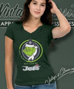 Grinch I Hate People But I Love My Winnipeg Jets V Neck TShirt